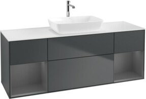 V&B Finion Waschtischunterschrank Wandmontage, Breite: 160 cm, Lackiert in Mittelblau - Bild 1