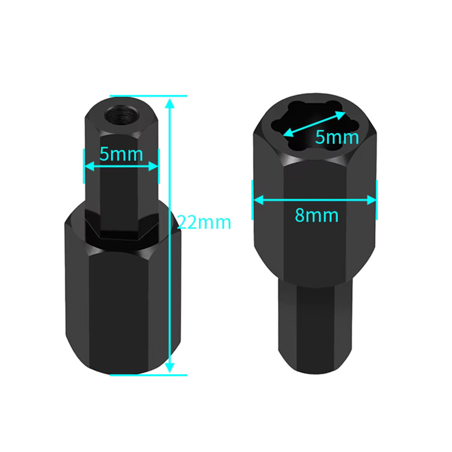 AXSPEED Rad-Sechskant-Nabenadapter, 4-teiliges Set, Metall, Schwarz - Bild 4