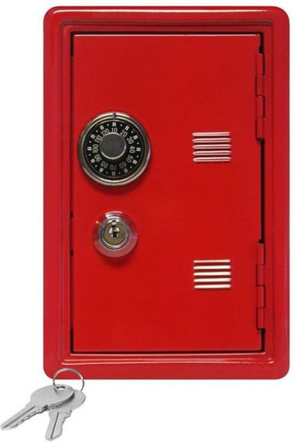 Metall-Spardose für Kinder als Mini-Sicherheitssafe mit Zahlenschloss und Schlüssel in Schwarz, Weiß, Rot oder Pink - Bild 1