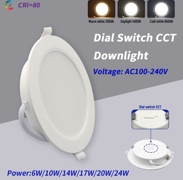 Gatetop LED Einbaustrahler Set 2 Stück, Weiß, Rund, CCT Farbtemperatur umschaltbar, für Innenbeleuchtung - Bild 1