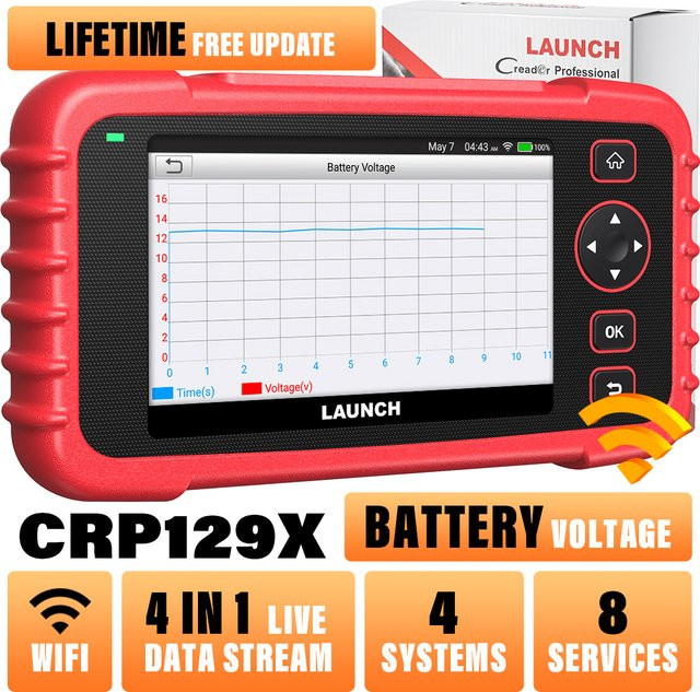 LAUNCH 2026 CRP129X Diagnosegerät Automotive OBD2 Scanner mit Vier-System-Diagnose in Rot - Bild 1