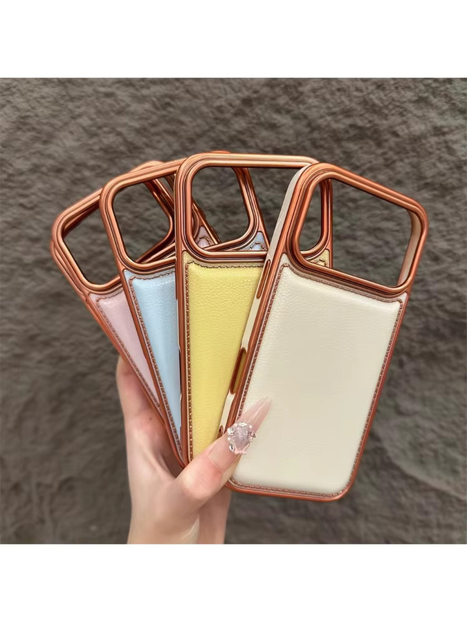 Jinitaimeik Kunstleder Handyhülle in Orange mit schützendem Bumper und Rückenschutz für iPhone 17 Pro Max, 17 Pro, 17, 16, 15, 14, 13, 12, 11 - Bild 2