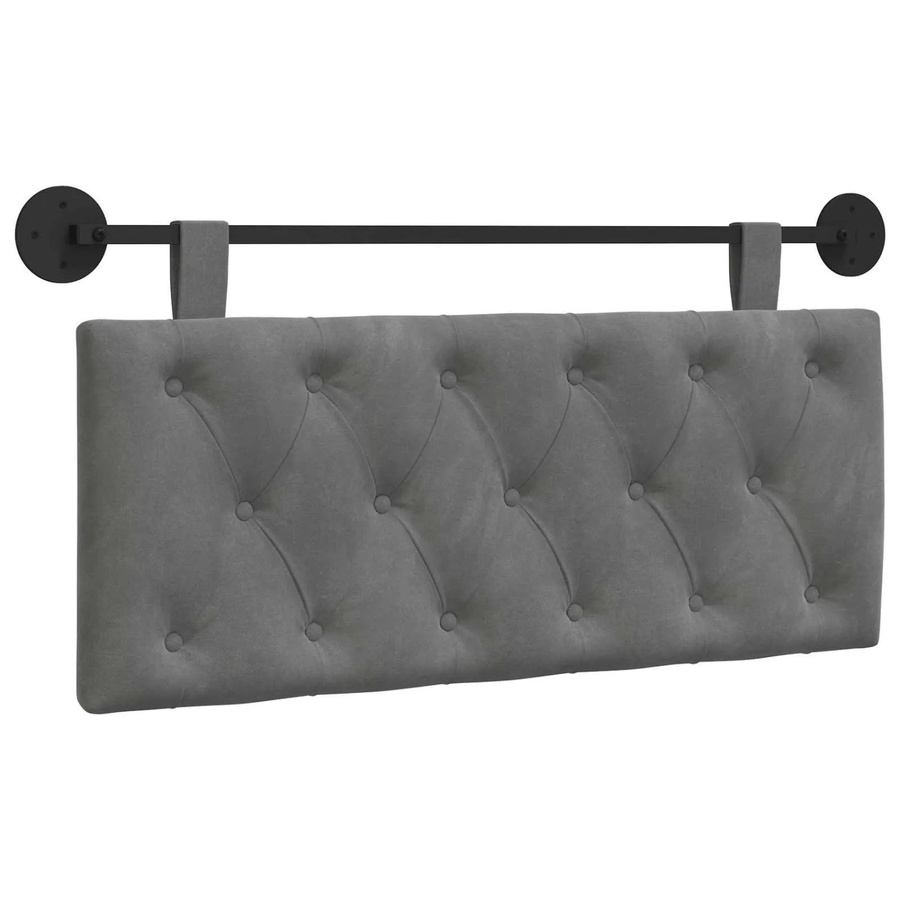 vidaXL Wandpaneel gepolstert aus Samt in Dunkelgrau, B/H/T: 110 x 55 x 7 cm - Bild 2