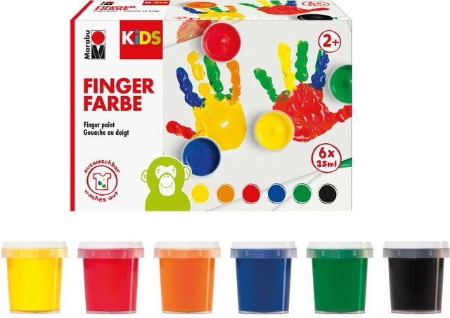 Marabu KIDS Fingerfarbe Bunt / Mehrfarbig 6er Set - Bild 1