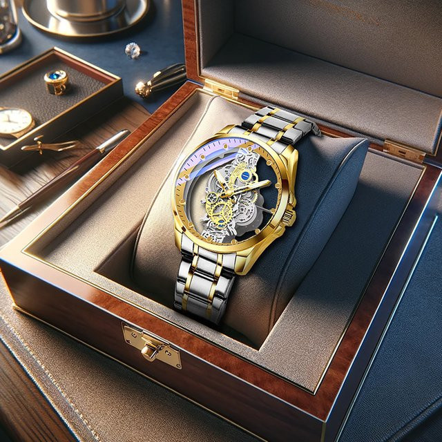 CAROTIF Armbanduhr Quarz, Edelstahl, Gold, Herren - Bild 1