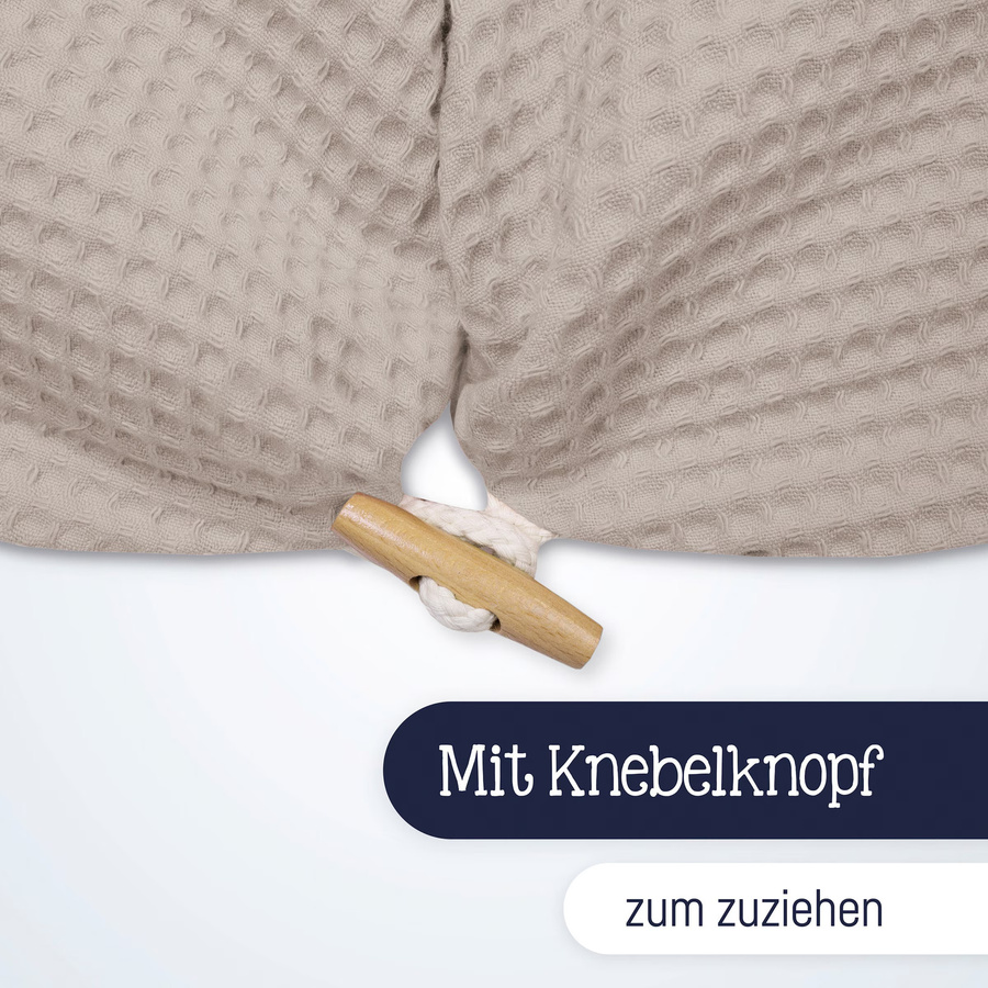 Julius Zöllner Stillkissen Nappi Waffelpique aus Bio-Baumwolle in Beige und Braun mit Microbeads - Bild 2