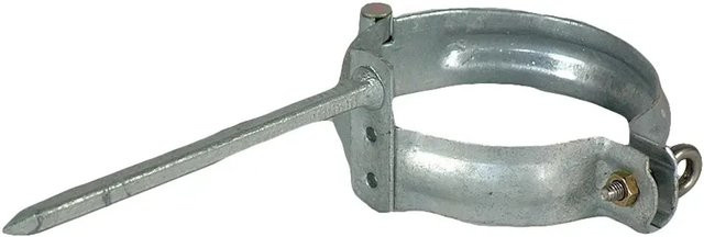 Sarei Fallrohrschelle mit Winkelstift in Silber, verzinkter Stahl, NW 80, Durchmesser: 140 mm - Bild 1