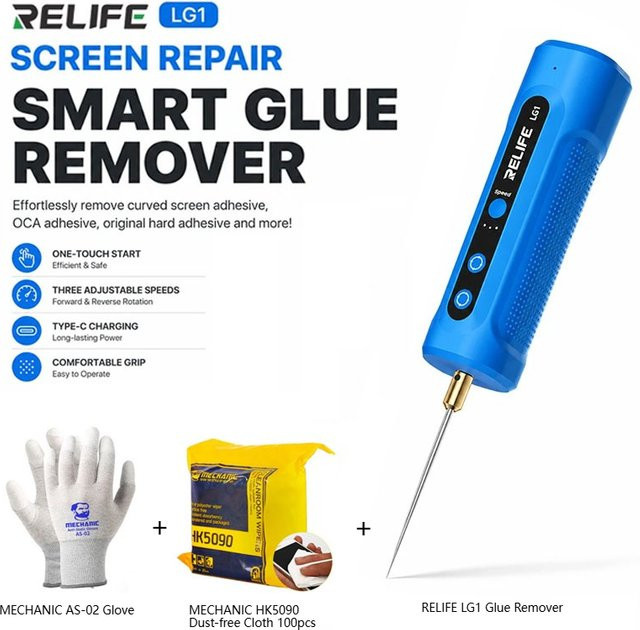 RELIFE LG1 Smart OCA Klebstoffentferner-Maschine Set in Blau inklusive Antistatik-Handschuhen und Staubfreien Reinigungstüchern für die Handy-Bildschirmreparatur - Bild 1