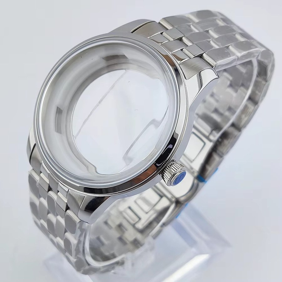 OUMASHI Uhrengehäuse Edelstahl, 40 mm, Herren, Silber - Bild 1