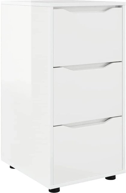 vidaXL Aufbewahrungsschrank in Hochglanz Weiß, minimalistisches Design für Wohnzimmer und Schlafzimmer, B/T/H: 40 x 48 x 81 cm - Bild 1