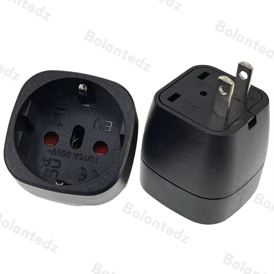 Bolantedz Reiseadapter Set 3-teilig Schwarz für EU, US, Japan und Kanada - Bild 2