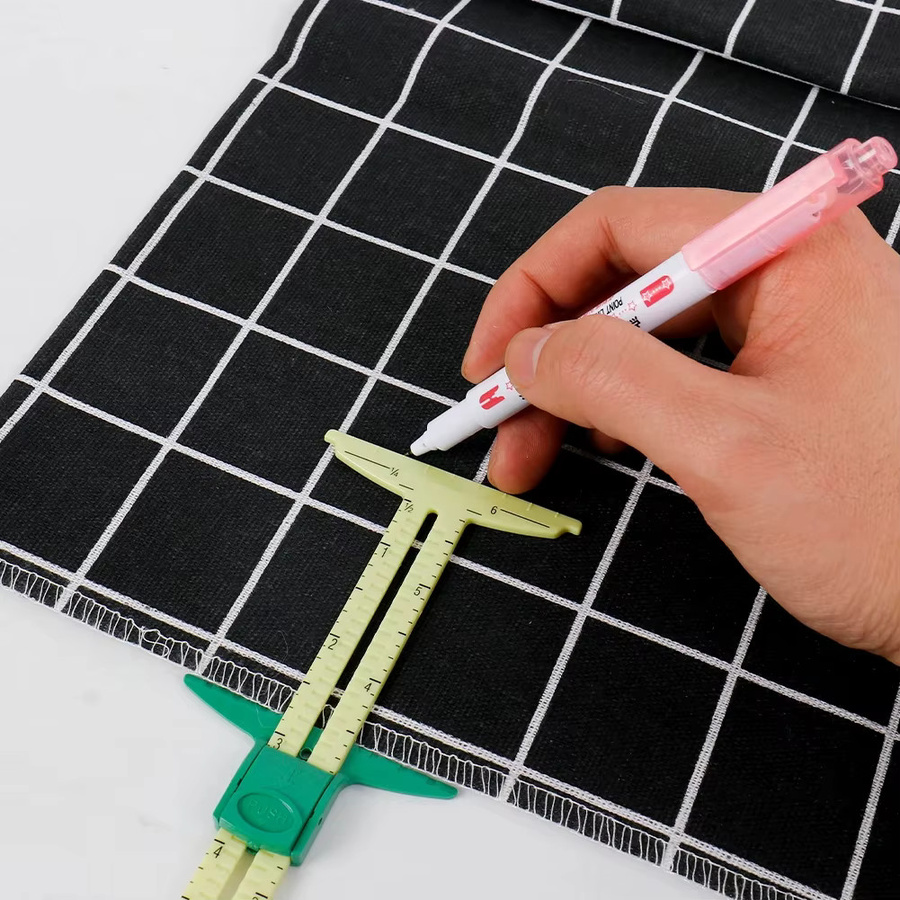 5-in-1 Nähen Naht Lineal Mess Gauge aus Aluminium und Kunststoff in Schwarz - Bild 6