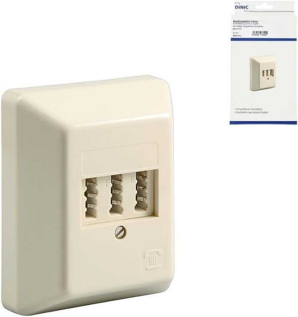 DINIC Telefon-Aufputzdose NFF für zwei Telefone und eine Nebenstelle in Weiß oder Beige - Bild 1