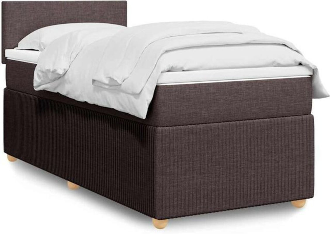 vidaxl Boxspringbett mit Matratze in Braun aus Stoff, B/T/H: 90 x 190 x 100,5 cm - Bild 1