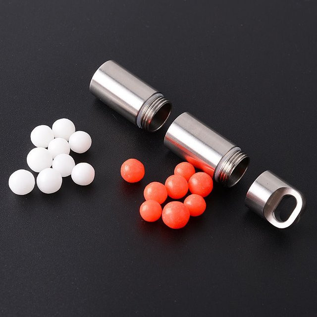 Schlüsselanhänger Mini-Pillendose Edelstahl, wasserdicht, Unisex - Bild 1