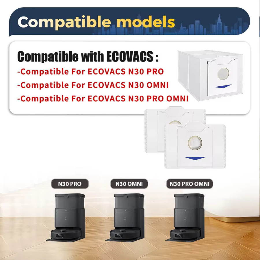Ecovacs Ersatzstaubbeutel in Weiß für DEEBOT N30 Pro, N30 Pro Omni, N30 Omni Roboterstaubsauger - Bild 2
