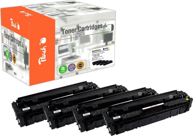 Peach Tonerpatronen-Set HP 201A Ersatz für CF400A CF401A CF402A CF403A, Mehrfarbig (Schwarz, Cyan, Magenta, Gelb), wiederaufbereitet - Bild 1