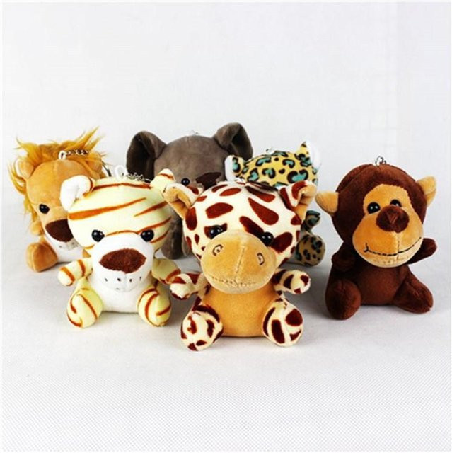 Plüschtier Schlüsselanhänger Tiger Elefant Affe, 30-teiliges Set, Schwarz, Bunt / Mehrfarbig - Bild 1