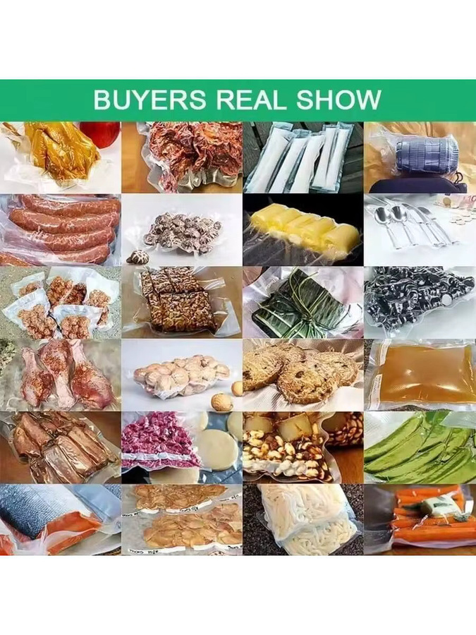 Vakuumbeutelrolle transparent zum Schneiden und Wärmeversiegeln für die Lebensmittelkonservierung von Fleisch, Obst und Gemüse, 1 Rolle - Bild 2