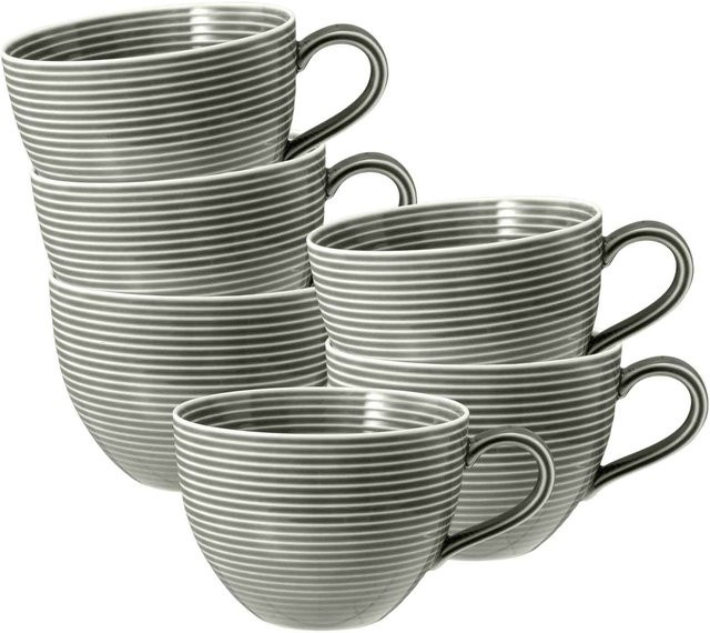 Seltmann Weiden Milchkaffeetassen Beat Color Glaze Grau 0,35 l 6er Set - Bild 1