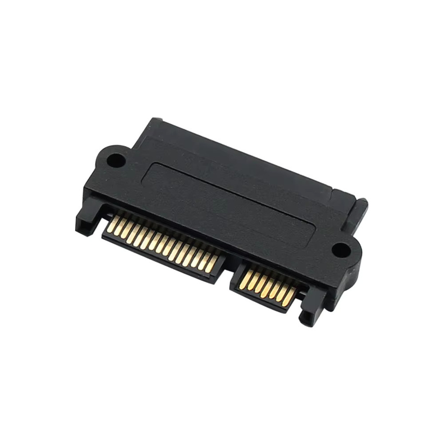 WYMECT SATA zu SAS Port Konverter Adapter, 90 Grad 7+15 Pin Stecker auf Buchse, Schwarz, 500 Mbit/s für SATA HDD und SSD Festplatten - Bild 2