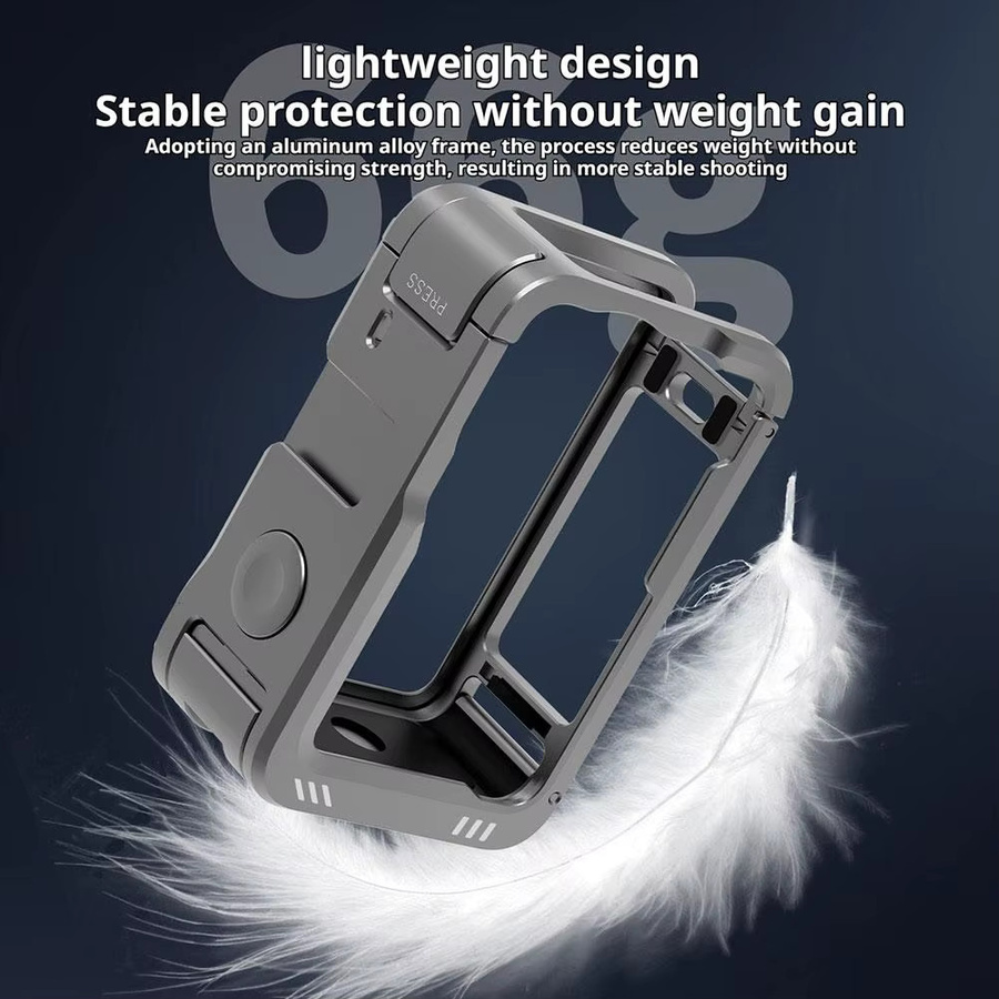 DJI Osmo Action 6 Metall-Erweiterungshalterung aus Aluminiumlegierung in Grau für Rundumschutz und Kamerazubehör - Bild 4