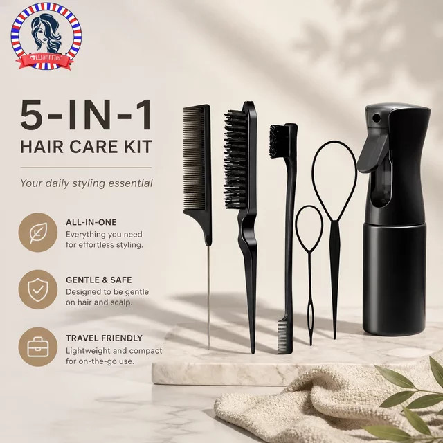 4-teiliges Haar-Styling-Kamm-Set, Unisex - Bild 1
