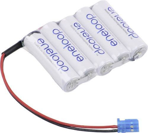 Panasonic eneloop Reihe F1x5 Futaba Akkupack mit 5x Mignon AA Akkus, NiMH 6V, 1900 mAh, Weiß - Bild 1