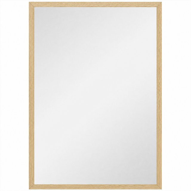 HOMCOM Wandspiegel in Braun und Beige, rechteckiger dekorativer Spiegel mit 4 Haken für Schlafzimmer und Badezimmer, Breite: 50 cm, Höhe: 70 cm - Bild 1