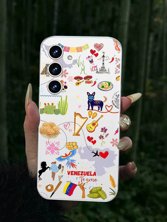 Transparente Handyhülle mit Venezuela Ästhetik für Samsung Galaxy S25 Ultra, S24, S23, S22, S21 und A52S Modelle - Bild 4