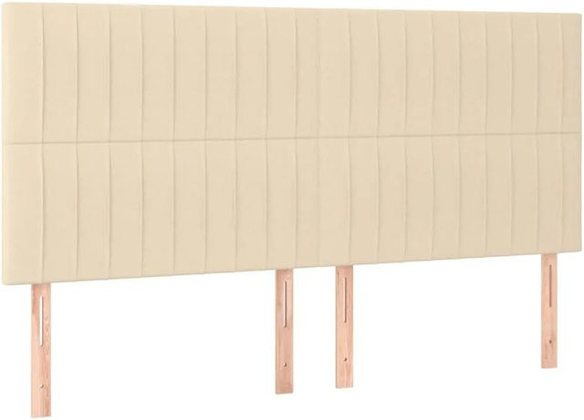vidaXL LED Kopfteil in Creme mit USB-Ladeport und integrierter Beleuchtung, Breite: 180 cm, Tiefe: 5 cm, Höhe: 118-128 cm - Bild 1