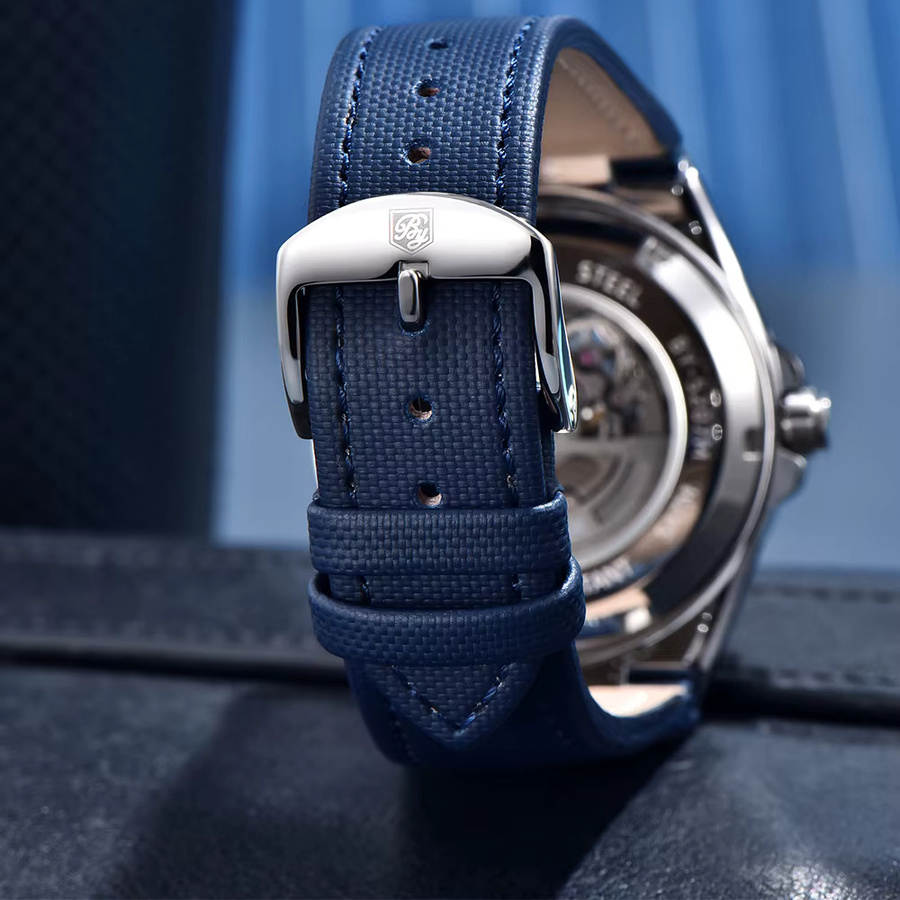 BENAYR Armbanduhr Automatik, Edelstahl, 42 mm, Blau, Herren - Bild 5