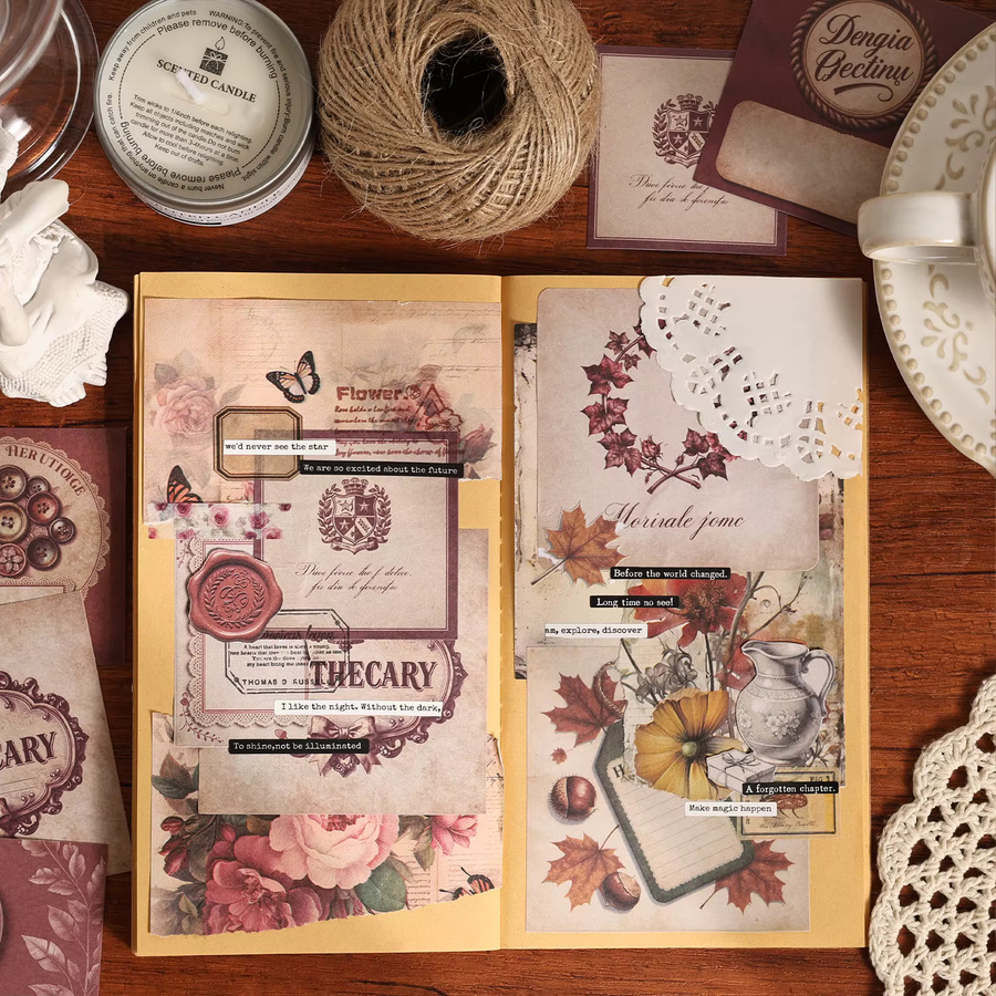 15 Blatt Retro Europäische Dekorative Aufkleber für DIY Collage und Scrapbooking in Multicolour - Bild 4