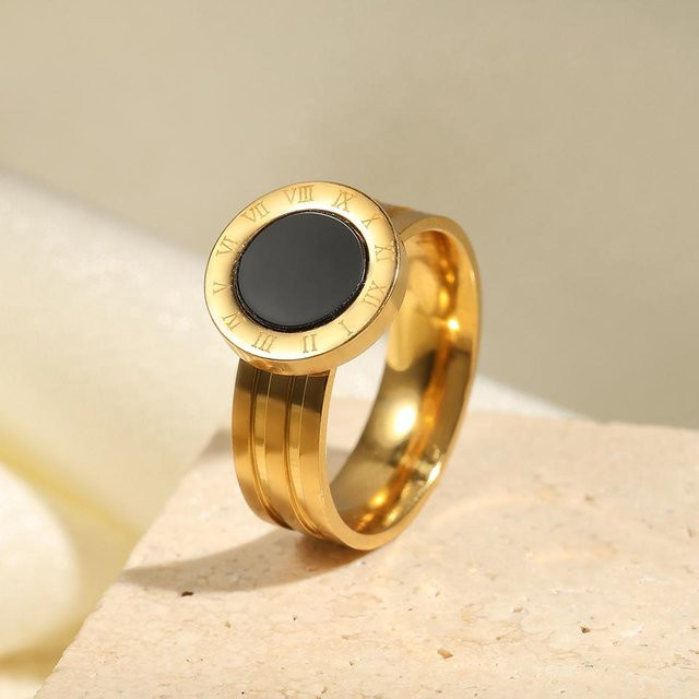 Lucky Star Jewelry Ring Edelstahl, Schwarz, Weiß, Zirkonia, Damen - Bild 1