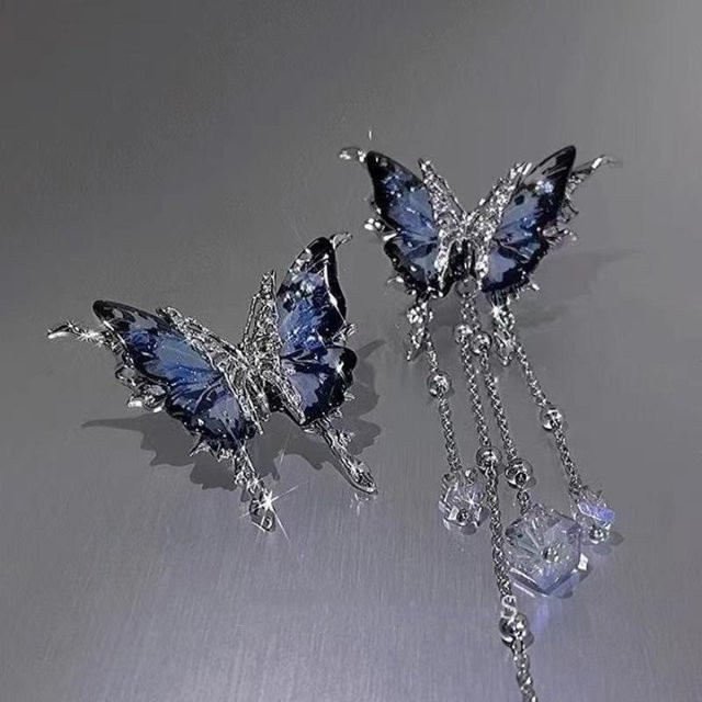 YULIN Ohrringe, Schmetterling, Zirkonia, Blau, Damen - Bild 1