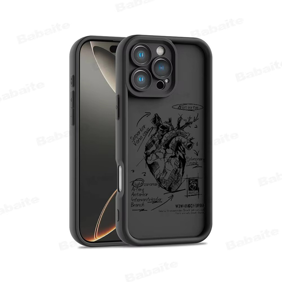 Stoßfeste Silikon-Handyhülle mit medizinischem Herz-Motiv für Apple iPhone 11 bis iPhone 17 Pro Max, Farbe: Schwarz - Bild 7
