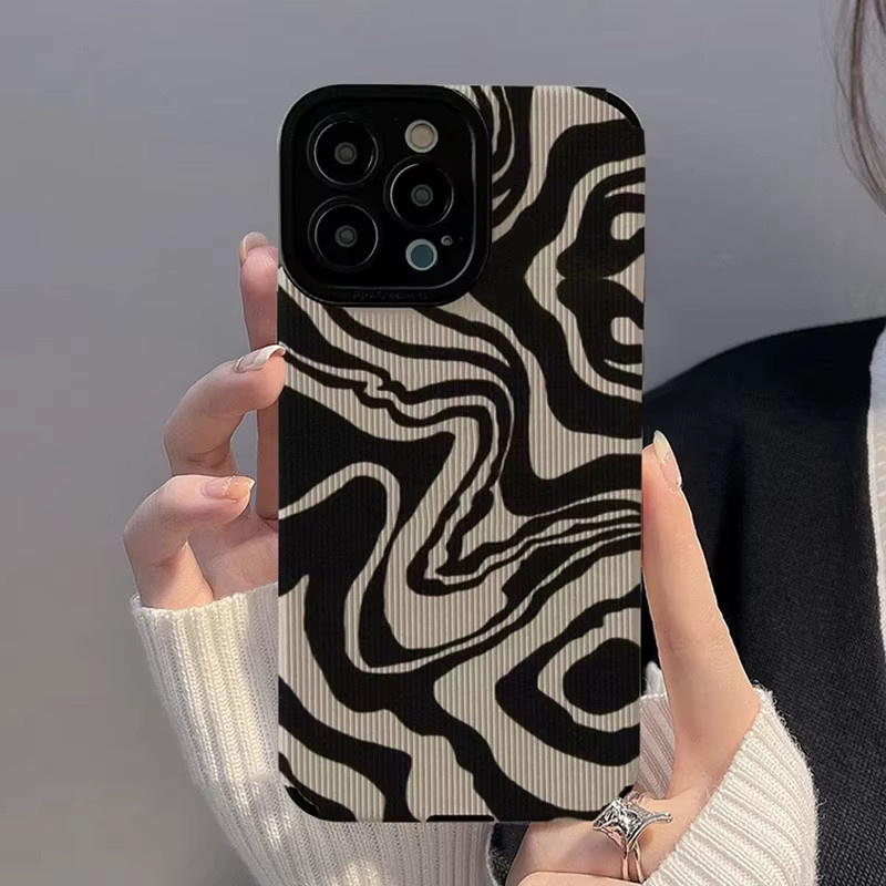 Stoßfeste Silikon-Handtasche mit Zebra-Streifen-Design für iPhone 11, 12, 13, 14, 15 und 16 Pro Max in Multicolour - Bild 2