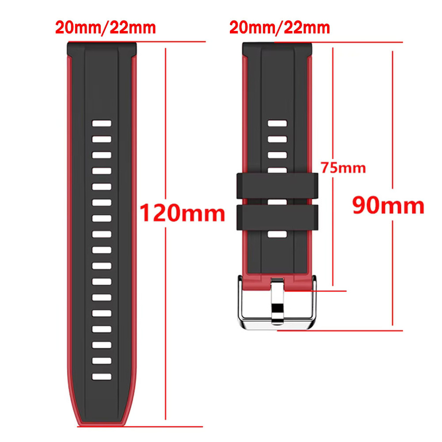 Amazfit Uhrenarmband Silikon, 22 mm, 20 mm, Sport-Smartwatch-Band - Bild 5
