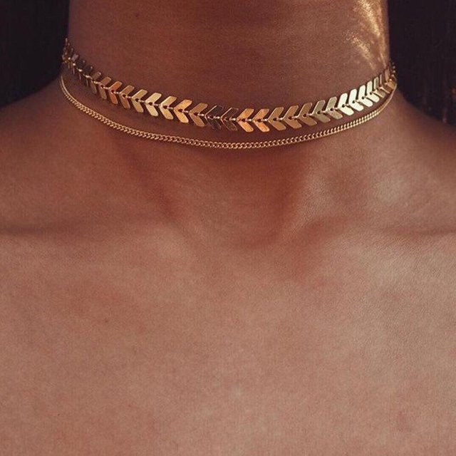 Halskette Choker, Mehrschichtig, Mond, Damen, brown - Bild 1