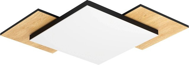 Eglo LED-Deckenleuchte Tamuria in Schwarz, Braun und Weiß, B/T/H: 64,5 x 64,5 x 6 cm - Bild 1