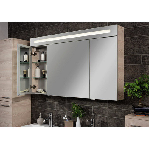Fackelmann Spiegelschrank B.clever Alaska Esche Grau mit Softclose Türen und LED-Beleuchtung B/H/T: 120 x 70,6 x 15,8 cm - Bild 2