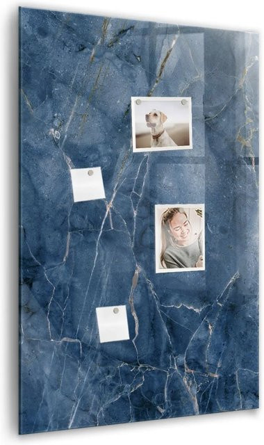 Tulup Glasmagnettafel in Weiß mit Marmor-Design, B/H: 60 x 90 cm - Bild 1