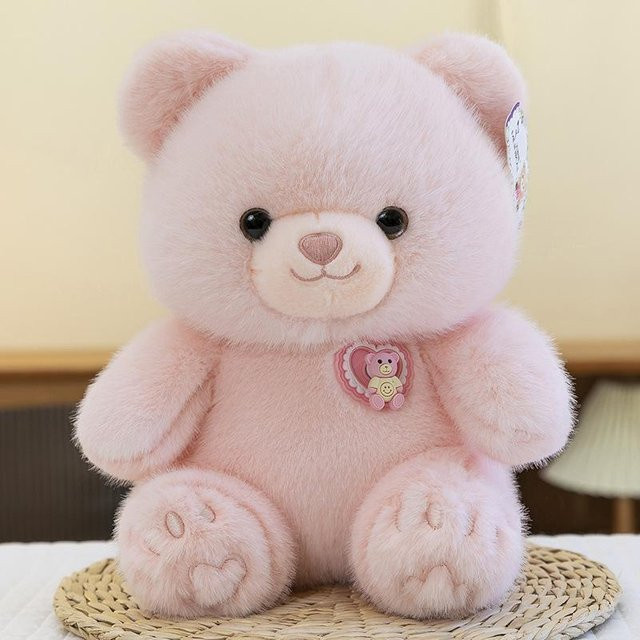 Sich drehendes Bärenplüschtier, Puppe, Rosa, 35cm - Bild 1