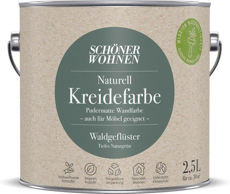 Schöner Wohnen Naturell Kreidefarbe Waldgeflüster, matt, grün, 2,5 l - Bild 1