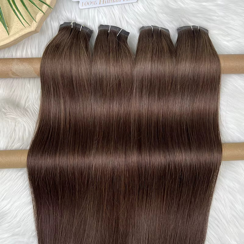 DEENTOSHAIR Clip-In-Haarverlängerungen aus Echthaar, 2-farbig, 7-teiliges Set - Bild 3