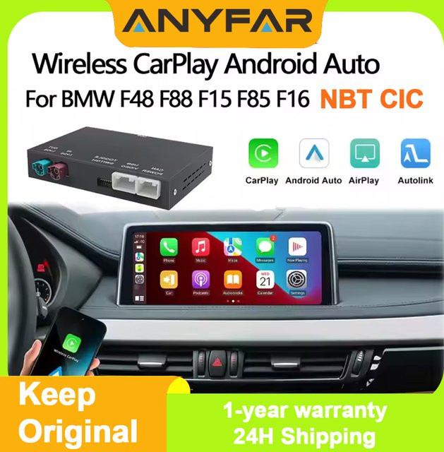 ANYFAR Kabelloses CarPlay und Android Auto Interface für BMW NBT CIC Serien sowie MINI in Schwarz - Bild 1