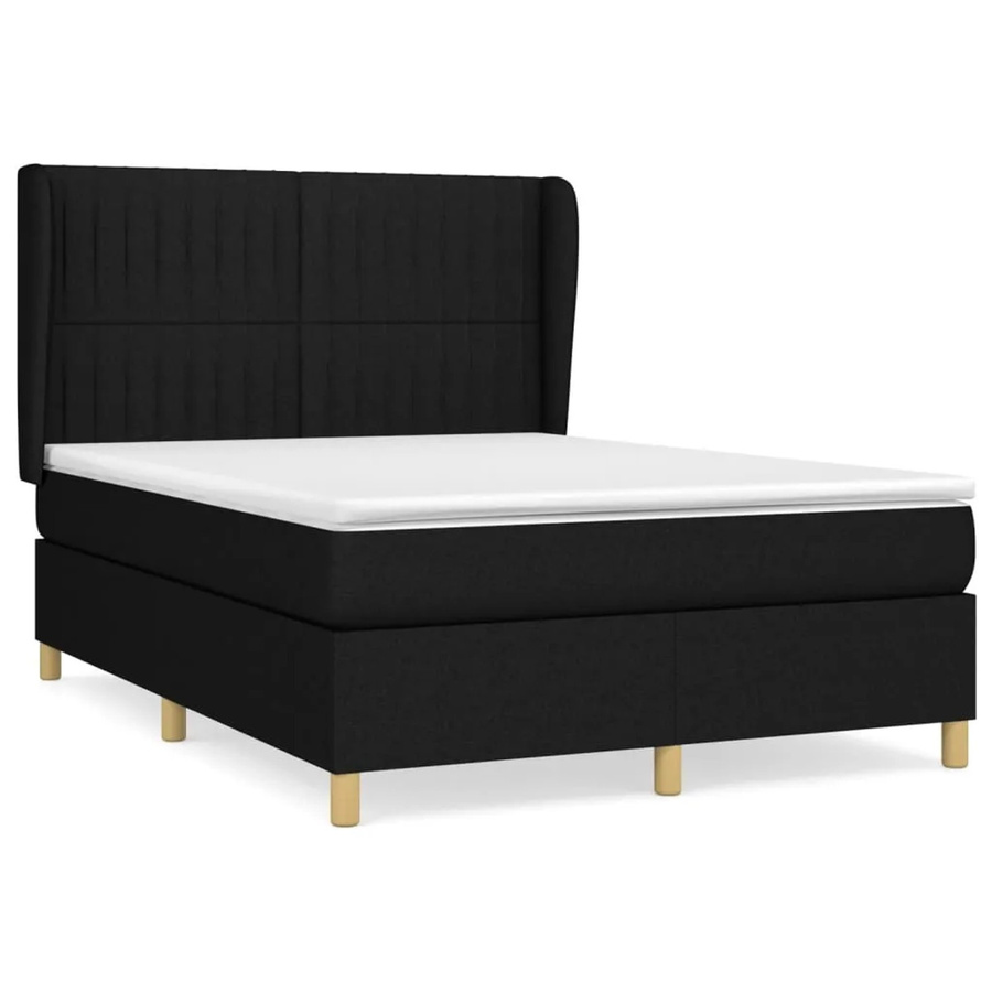 vidaXL Boxspringbett mit Matratze Hybrid-Design in Schwarz und Weiß, B/T/H: 140 x 190 x 128 cm - Bild 2