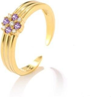 Allbestart Ring, Lila Blüte, Zirkonia, 925 Silber, Damen - Bild 1
