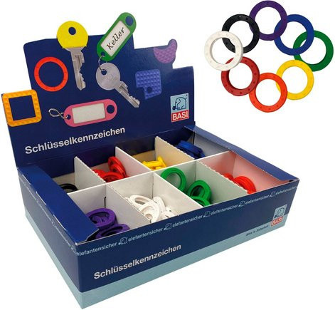 BASI Schlüsselring aus Kunststoff in Multicolour, Standard Extra Groß - Bild 1