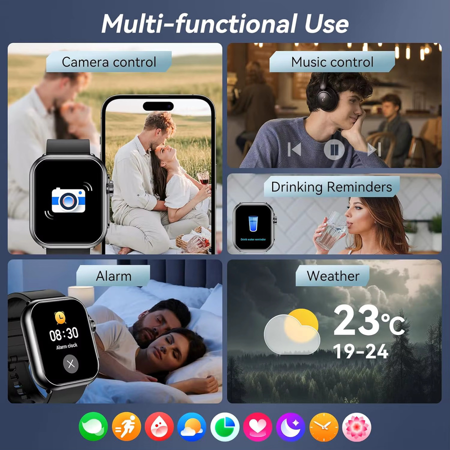 GUHUAVMI Intelligente Smartwatch Ultra 2 SE mit Bluetooth Anruf, GPS, Herzfrequenzmessung und IP68 Wasserdichtigkeit, 1000 mAh Akku, Farben: Schwarz, Pink - Bild 6